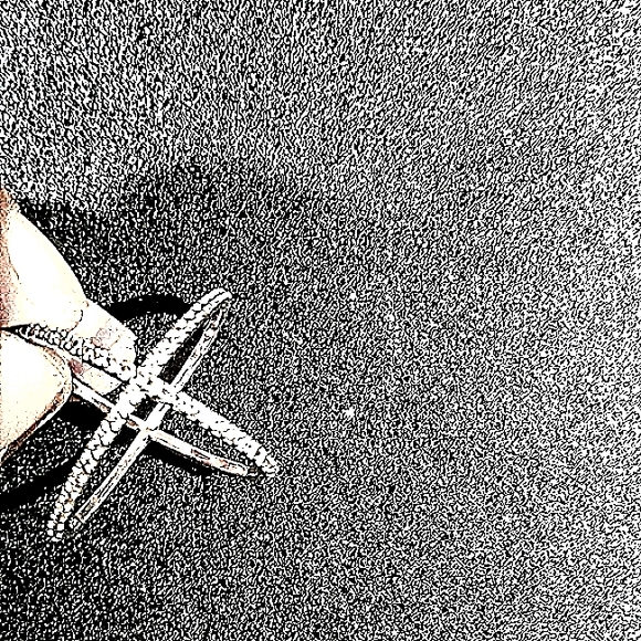 CZ Sterling Silver X Criss Cross Ring - Picture 3 of 9